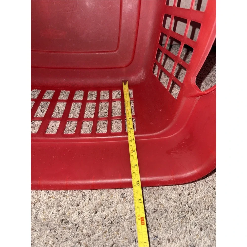 1 Vintage Rubbermaid Red ( Faded) Laundry Basket 2874‎ Heavy Duty Hamper USA